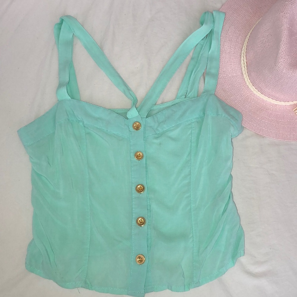 Teal crop top